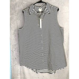 Chicos Black & White Striped Sleeveless  Top Women's Size 3 (XL) NWT